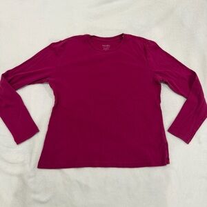 basic pink-redish long sleeve tee by the brand sonoma.
